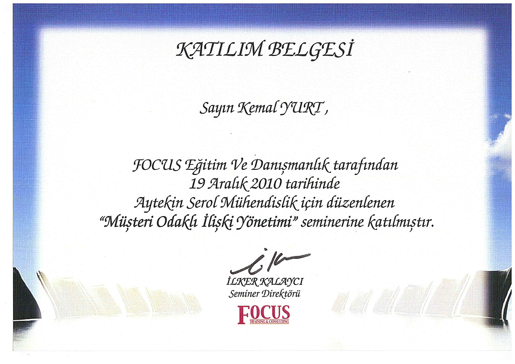 Müşteri Odaklı İlişki Yönetimi (Aralık 2010)
